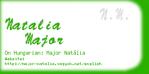 natalia major business card